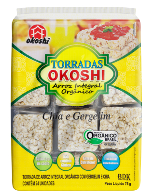 Torrada de Arroz Integral Orgânico com Chia e Gergelim