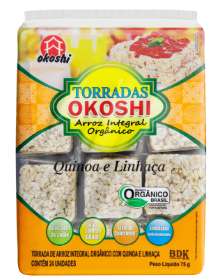 Torrada de Arroz Integral Orgânico com Quinoa e Linhaça